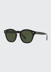 Oliver Peoples Boudreau L.A. Mirrored Round Acetate Sunglasses