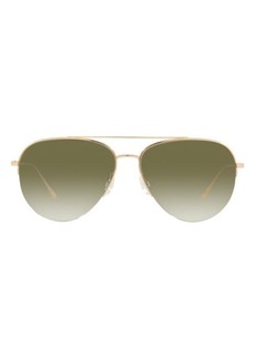 Oliver Peoples Cleamons 60mm Gradient Pilot Sunglasses