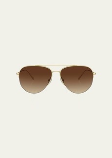 Oliver Peoples Cleamons Metal Aviator Sunglasses