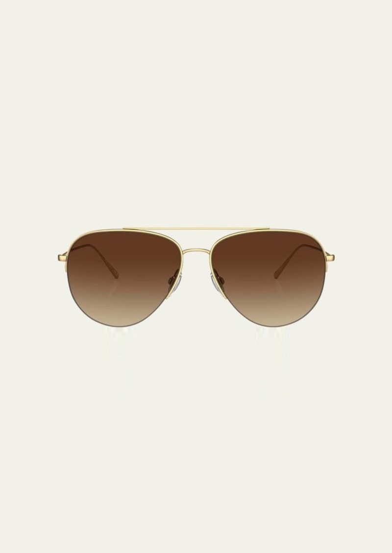 Oliver Peoples Cleamons Metal Aviator Sunglasses