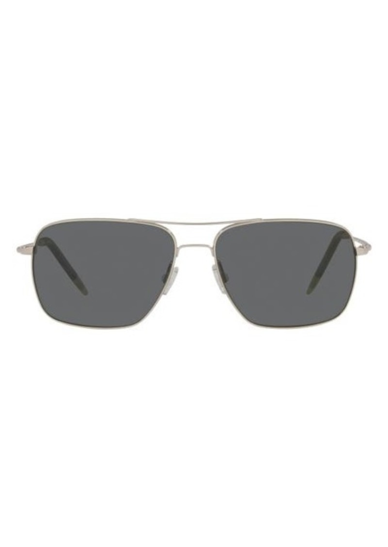 Oliver Peoples Clifton 58mm Polarized Rectangular Sunglasses
