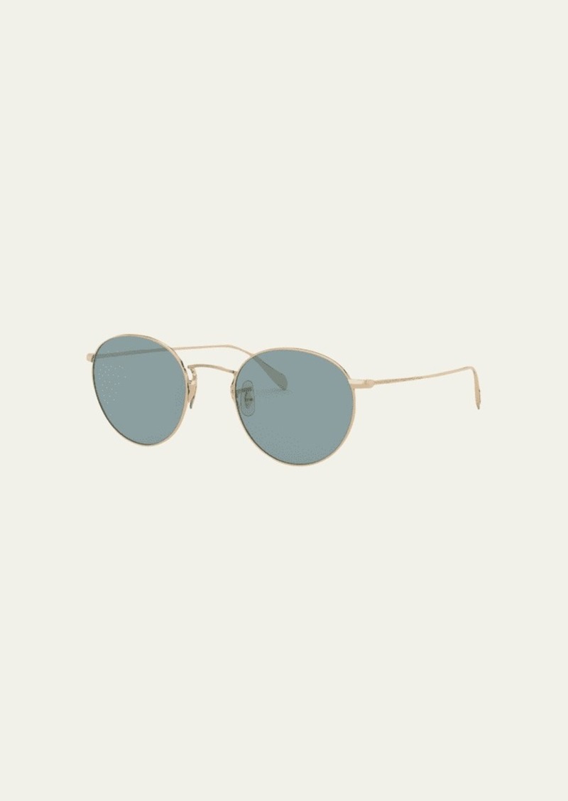 Oliver Peoples Coleridge Round Metal Aviator Sunglasses