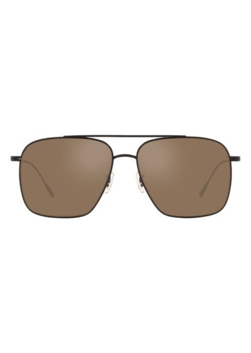Oliver Peoples Dresner 56mm Mirrored Pilot Sunglasses