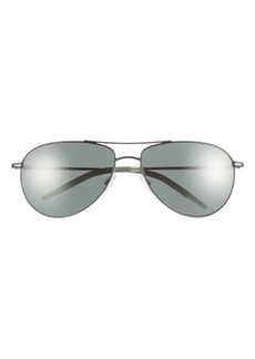 Oliver Peoples Dresner 56mm Polarized Aviator Sunglasses in Matte Black at Nordstrom