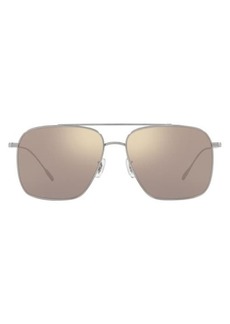 Oliver Peoples Dresner 56mm Polarized Pilot Sunglasses in Silver Mirror at Nordstrom