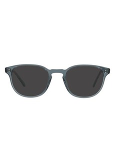 Oliver Peoples Fairmont 49mm Rectangle Sunglasses in Washed Teal/Carbon Grey at Nordstrom