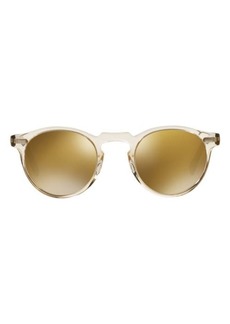 Oliver Peoples Gregory Peck 50mm Mirrored Round Sunglasses