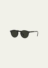 Oliver Peoples Gregory Peck Round Acetate Sunglasses  Black