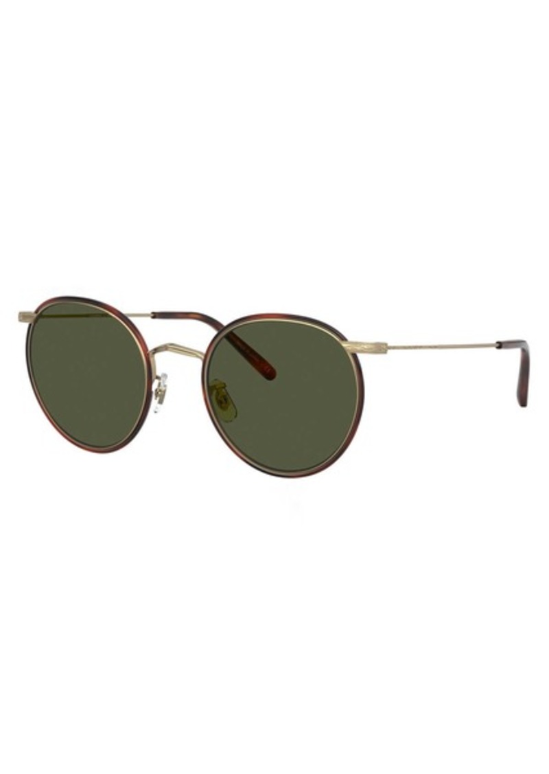 Oliver Peoples Men's 49mm Dark Mahogany Antique Gold Sunglasses