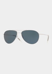 Oliver Peoples Men's Benedict 59 Aviator Sunglasses - Polarized Lenses