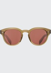 Oliver Peoples Men's Round Thick Acetate Sunglasses