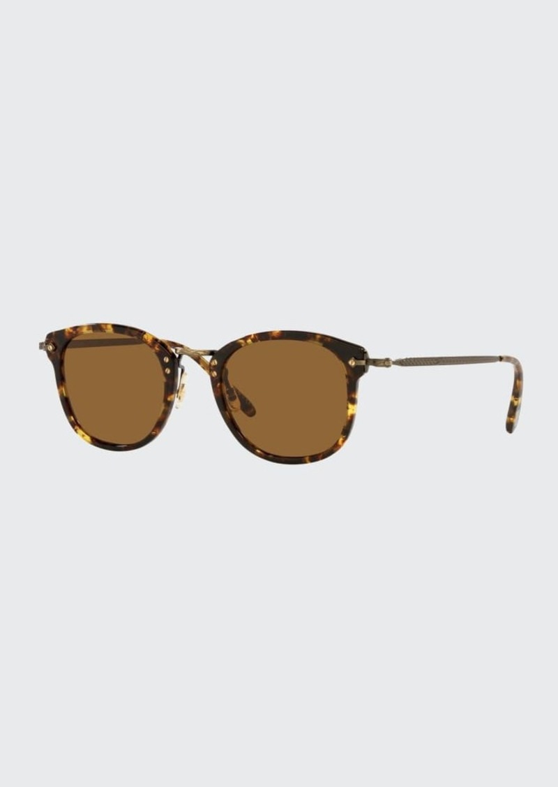 Oliver Peoples Men's Square Acetate Rimmed Sunglasses