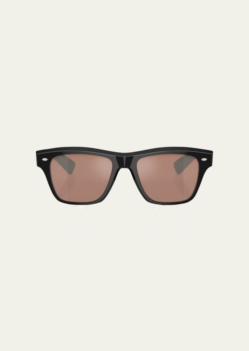 Oliver Peoples Mirrored Acetate Square Sunglasses