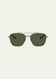 Oliver Peoples Pilot Titanium Aviator Sunglasses