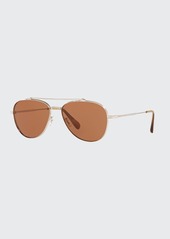 Oliver Peoples Rikson Aviator Titanium Sunglasses
