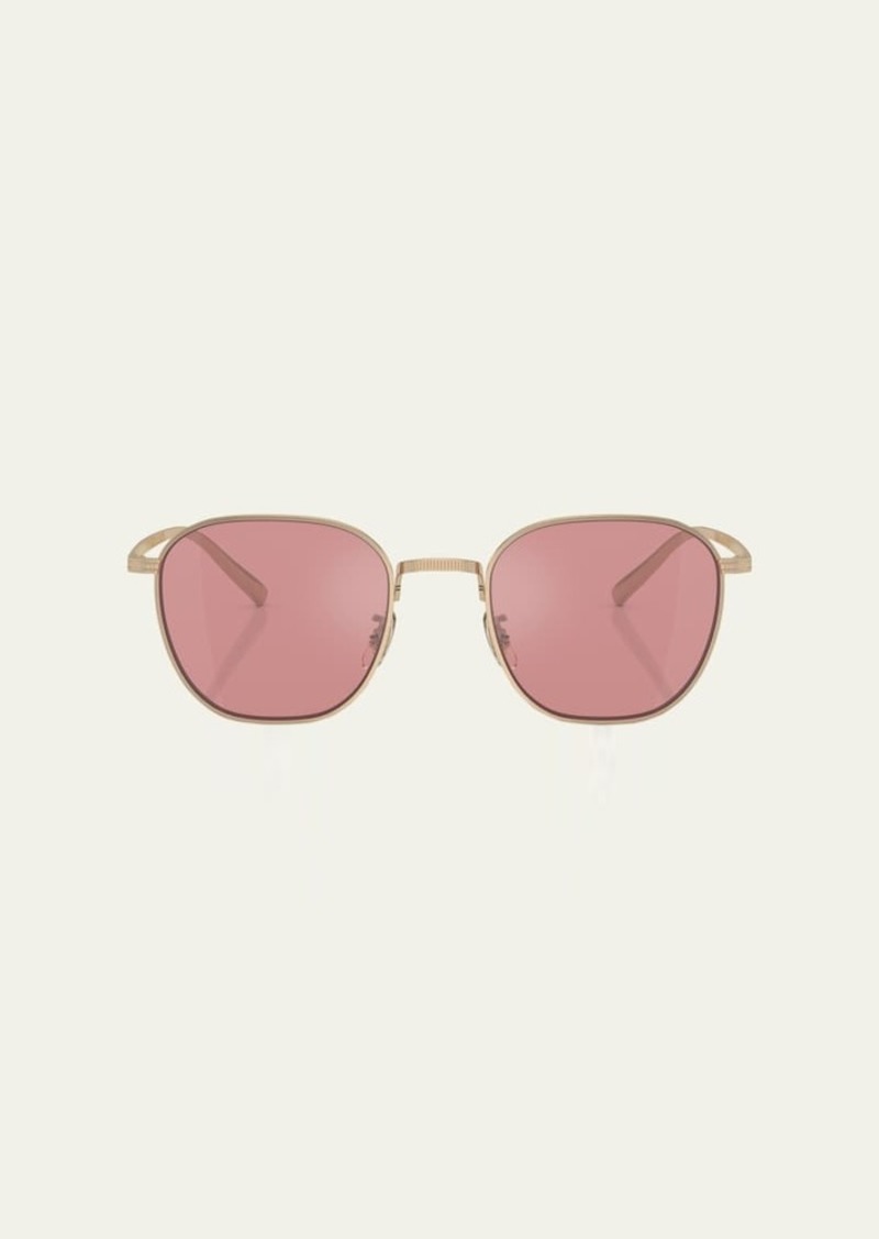 Oliver Peoples Rynn Polarized Titanium Square Sunglasses