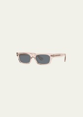 Oliver Peoples Semi-Transparent Acetate & Crystal Rectangle Sunglasses