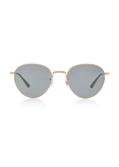 Oliver Peoples THE ROW - Women's Brownstone Round Metal Sunglasses - Blue/grey - Moda Operandi