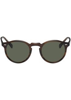 Oliver Peoples Tortoiseshell Gregory Peck Edition Round Sunglasses