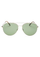 Oliver Peoples Unisex Airdale Brow Bar Aviator Sunglasses, 61mm