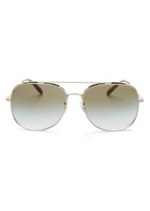 Oliver Peoples Unisex Taron Brow Bar Aviator Sunglasses, 58mm