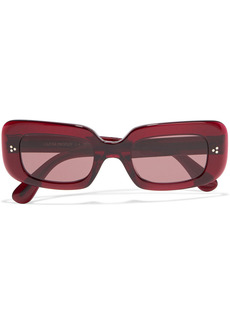 Oliver Peoples Woman Saurine Rectangle-frame Acetate Sunglasses Claret