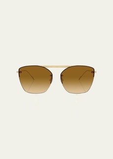 Oliver Peoples Ziane Gradient Metal Aviator Sunglasses