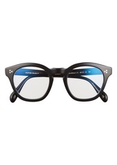 Oliver Peoples Boudreau 48mm Square Blue Light Filtering Glasses in Black/Clear at Nordstrom