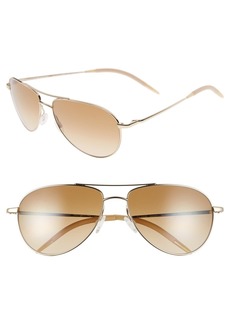 Oliver Peoples Benedict 59mm Photochromic Gradient Aviator Sunglasses in Gold/Chrome Amber at Nordstrom