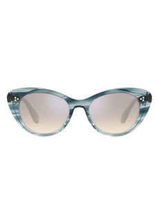 Oliver Peoples Rishell 51mm Cat Eye Sunglasses in Washed Lapis/Moondust Gradien at Nordstrom