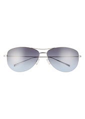 Women's Oliver Peoples Strummer 63mm Oversize Gradient Aviator Sunglasses - Silver/ Blue