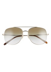 Oliver Peoples Taron 58mm Gradient Aviator Sunglasses in Gold/Green at Nordstrom