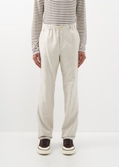 Oliver Spencer - Drawstring Herringbone Linen-blend Trousers - Mens - Cream