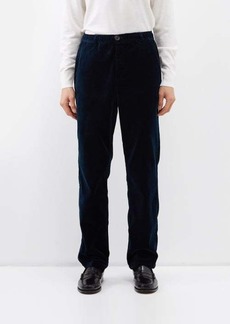Oliver Spencer - Drawstring Velvet Suit Trousers - Mens - Navy