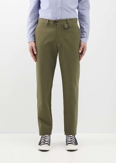 Oliver Spencer - Fishtail Organic-cotton Suit Trousers - Mens - Khaki