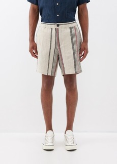 Oliver Spencer - Osborne Striped Linen Shorts - Mens - Beige Stripe