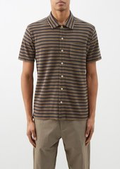 Oliver Spencer - Riviera Striped Organic Cotton-blend Shirt - Mens - Green Stripe
