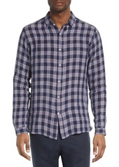 Oliver Spencer Clerkenwell Tab Button-Up Linen Shirt in Indigo at Nordstrom