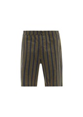 Oliver Spencer Drawstring striped cotton-blend shorts