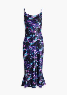 Olivia Rubin - Lia printed satin midi slip dress - Purple - UK 10