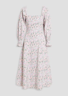 Olivia Rubin - Willow floral-print twill midi dress - Pink - UK 4