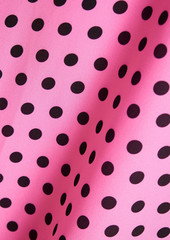 Olivia Rubin - Wrap-effect polka-dot crepe de chine midi dress - Pink - UK 8