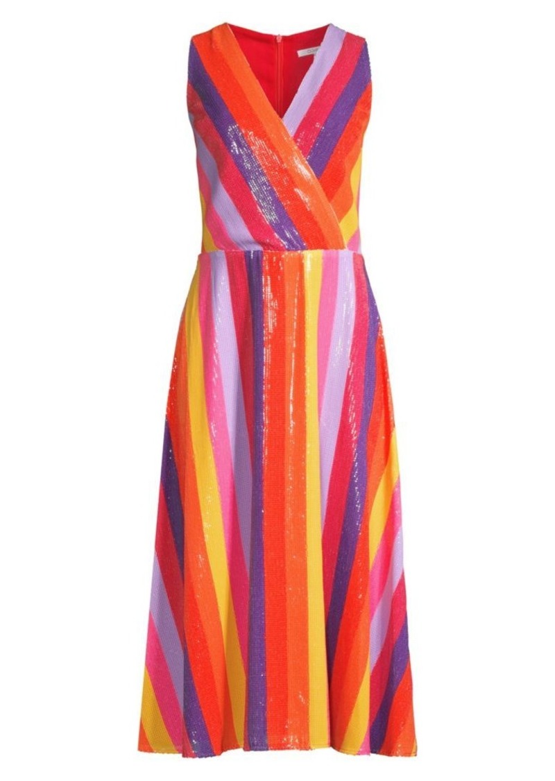 rainbow sequin wrap dress