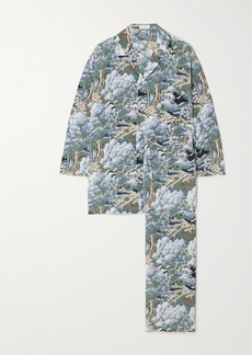 Olivia von Halle Casablanca Printed Silk Crepe De Chine Pajama Set