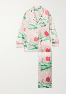 Olivia von Halle Lila Ola Printed Silk-satin Pajama Set