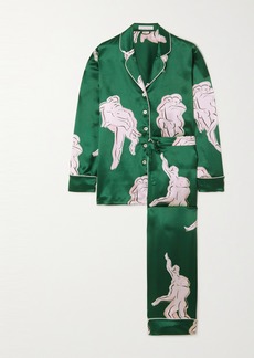 Olivia von Halle Lila Waltz Printed Silk-satin Pajama Set