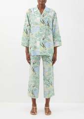 Olivia Von Halle - Casablanca Silk-satin Shirt And Trousers - Womens - Multi