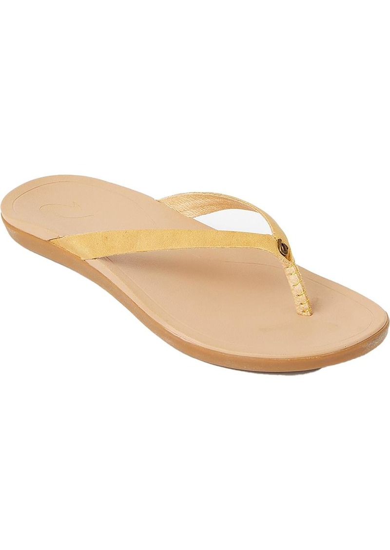 OluKai Ho'Opio Womens Leather Slip-On Flip-Flops