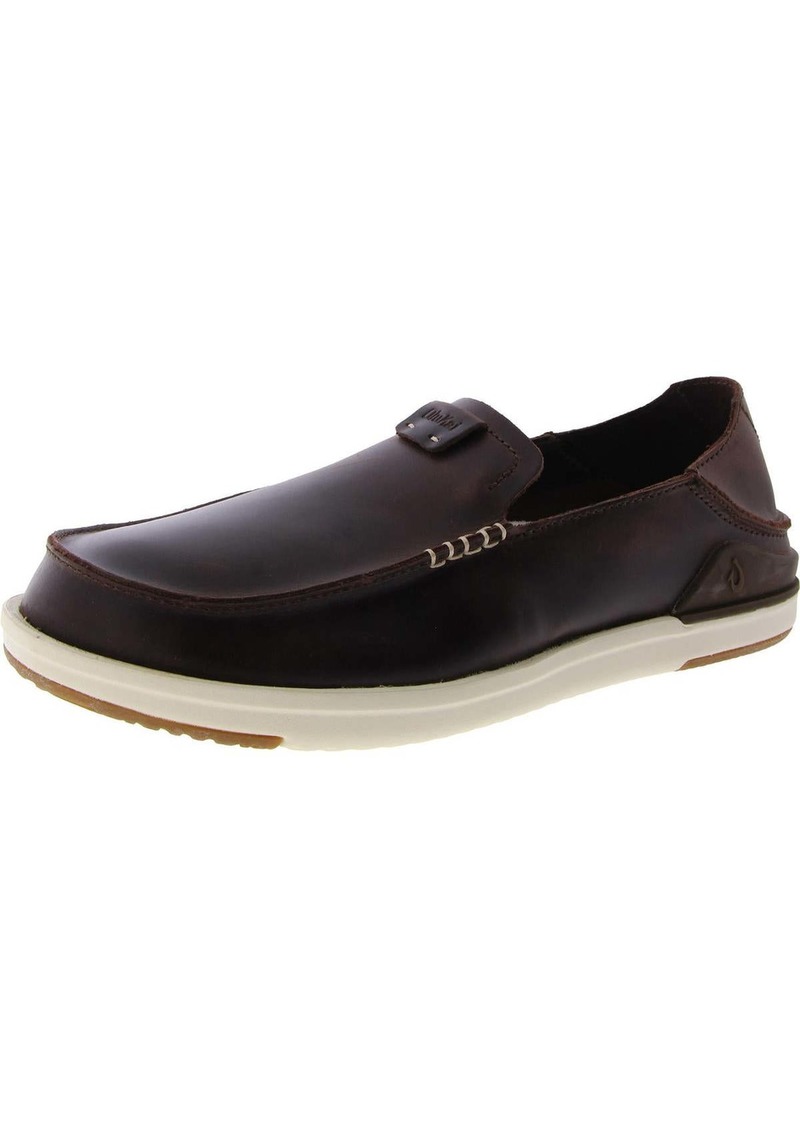 OluKai Kakaha Mens Leather Slip On Loafers