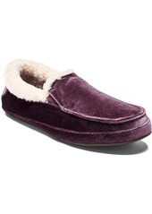 OluKai Ku'Una Lanui Womens Velvet Shearling Lined Moccasin Slippers